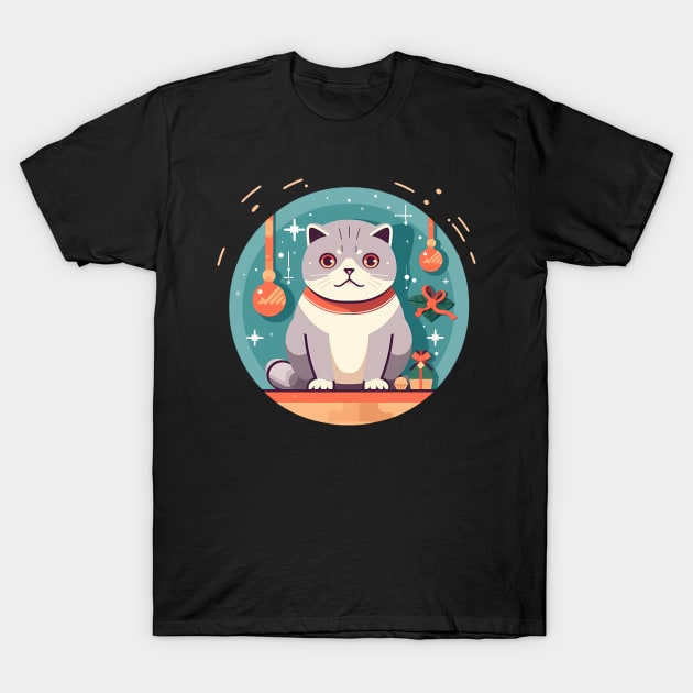 Scottish Fold Cat Xmas Ornament, Love Cats T-Shirt by dukito